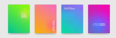 Kapak tasarımı arka planlar, soyut geometrik ve renk gradyan desen, vektör. Dalga çizgisi şekilleri, geometrik sıvı akış grafikleri, sanat posterleri ve renk gradyanı soyut arka planlar