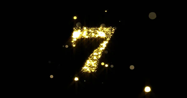 Number Seven Glitter Gold Golden Glittering Number Glister Light Shiny — Stock Photo, Image