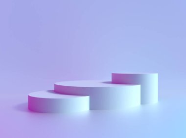 Podyum kaide arka planı, ürün sergisi, 3D yuvarlak stand platformu. Lüks kozmetik ürünler podyum veya vitrin kaidesi