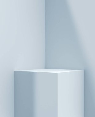 Podyum sahne arkası, platform merdivenleri 3D merdiven platformu. Podyum standı, vitrin ya da ürün sergisi, stüdyo arka planı