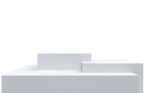 Podium Plattform Oder Bühnenständerhintergrund Dais Für Produktpräsentation Realistische Weiße Quadratische — Stockfoto