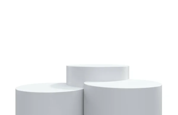 Podyum Kaidesi Ekran Platformu Sahne Arkası Gerçekçi Kürsü Beyaz Stüdyo — Stok fotoğraf