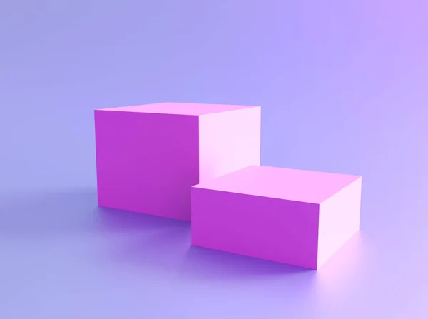 倒立基座的背景或显示平台 3D立方体盒 舞台楼梯和产品展示讲台底座 — 图库照片