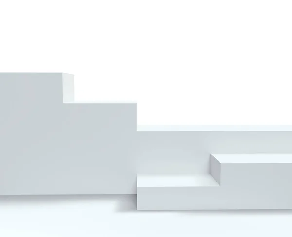 Podyum Arkaplan Kaide Platformu Stand Show Canlandırma Beyaz Ürün Podyumu — Stok fotoğraf