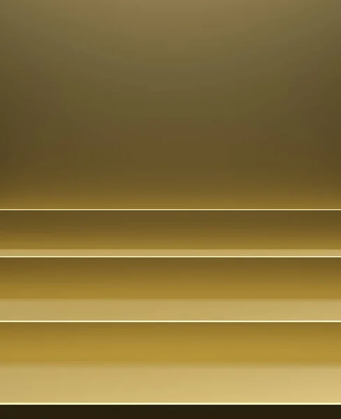 表彰台 金のプラットフォームの背景 黄金の製品のディスプレイ台座 製品ショーケースの背景のための豪華な舞台階段や表彰台のシーン — ストック写真