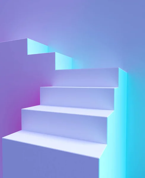 表彰台階段やプラットフォーム階段 製品表示のための3D背景 表彰台又はステージステップ及びスタンドはしご又は階段 — ストック写真