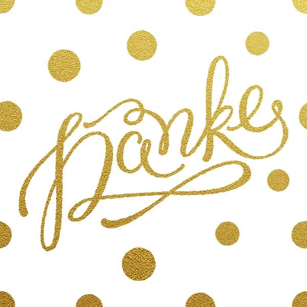 Danke - letras douradas brilhantes —  Vetores de Stock