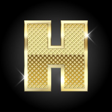 Vektör metal altın harf H