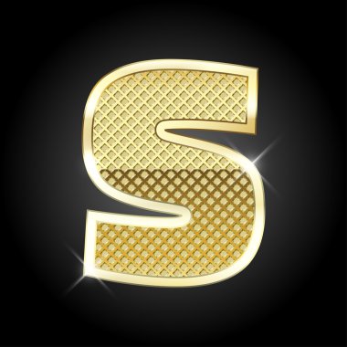 Vektör metal altın Harf S