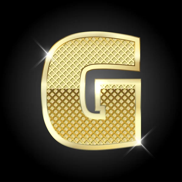 Vector metal gold letter G — Stock Vector