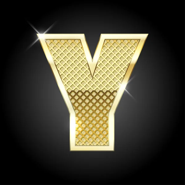 Vector metalen goud letter Y — Stockvector