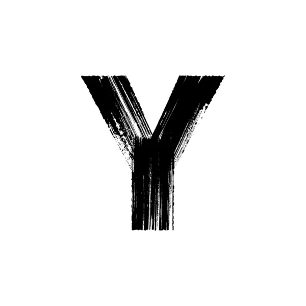 字母 Y 手用干笔刷绘制 — 图库矢量图片