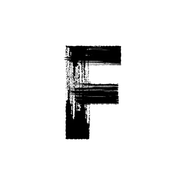 Písmeno F ručně kreslenou suchým štětcem — Stockový vektor