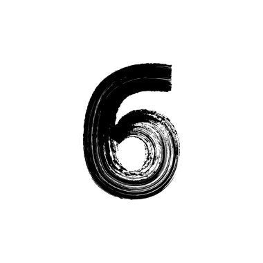 Numara altı 6 el kuru fırça ile çekilmiş