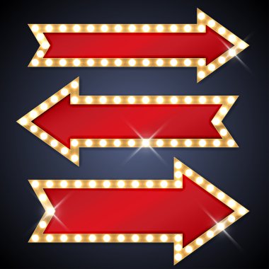 Arrow shaped signs in retro style