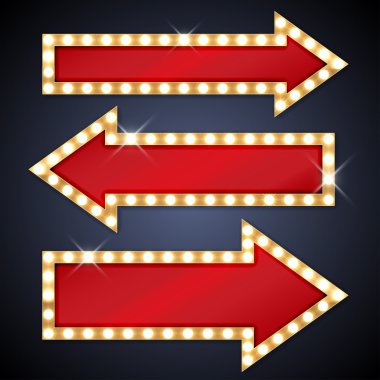 Arrow shaped signs in retro style