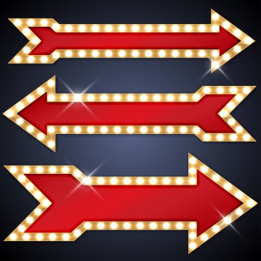 Arrow shaped signs in retro style