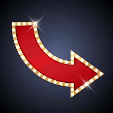 Arrow shaped signs in retro style