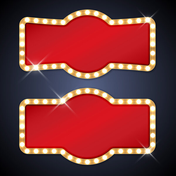 Retro light bulb signboard with space for text