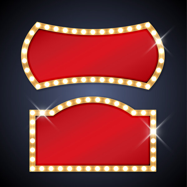 Retro light bulb signboard with space for text