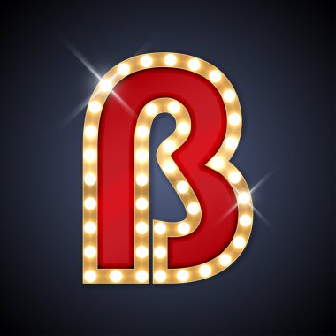 Vector illustration of realistic retro signboard letter SS Eszett