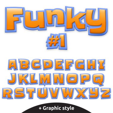 Vektör çocuk çizgi film tarzı için şirin alfabe. Büyük harf