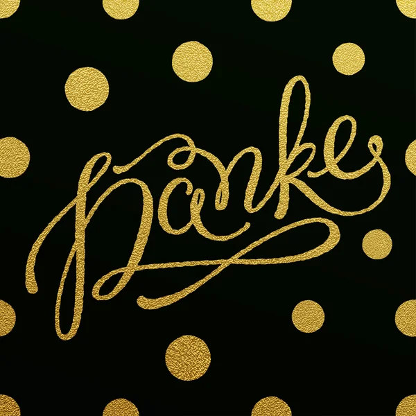 Diseño de letras doradas para tarjeta Danke — Archivo Imágenes Vectoriales