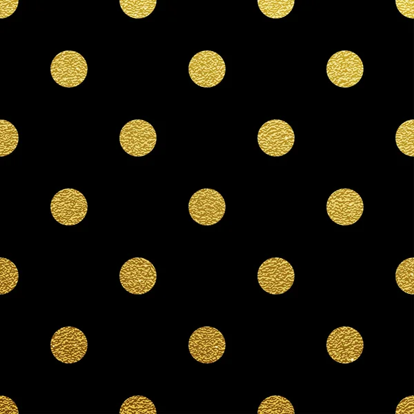 Gold polka dot seamless pattern on black background - Stock Image ...