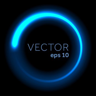 Mavi neon pırıltılı kuyruklu daire 