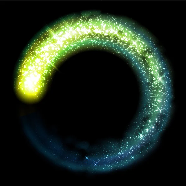 Oro brillante círculo de polvo de estrella — Archivo Imágenes Vectoriales