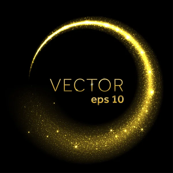 Gold glittering star dust circle — Stock Illustration Gold glittering star dust circle Vector Graphics