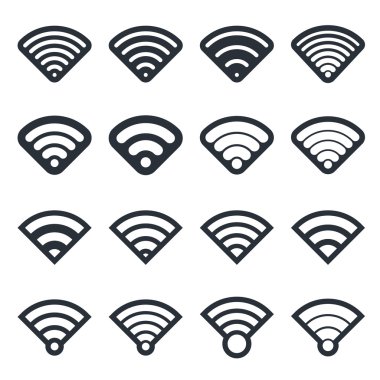 Vektör kablosuz simgeleri set