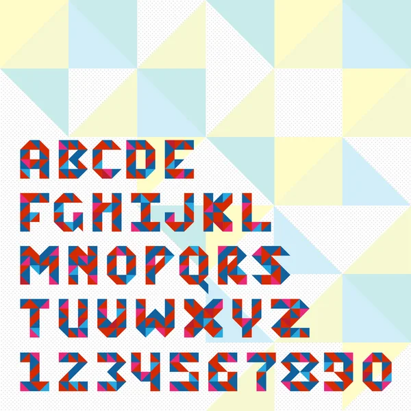 Üçgen mozaik yazı tipini simgeler, apps veya logo tasarımı için ayarla. — Stok Vektör