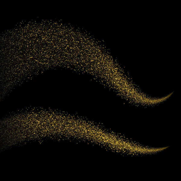 Kuyruk altın ışıltılı bokeh yıldız toz. — Stok fotoğraf
