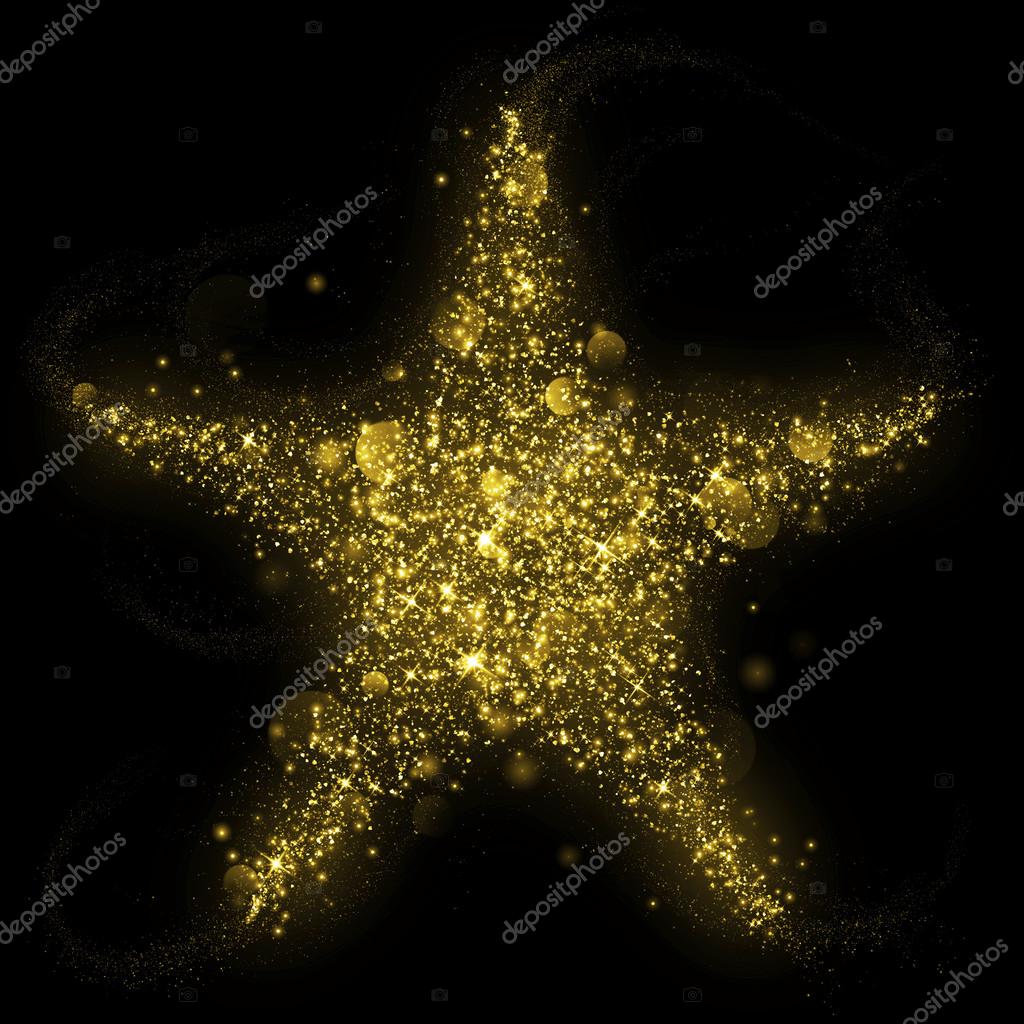Gold glitter star of blinking stars Stock Photo by ©ronedale 81803124
