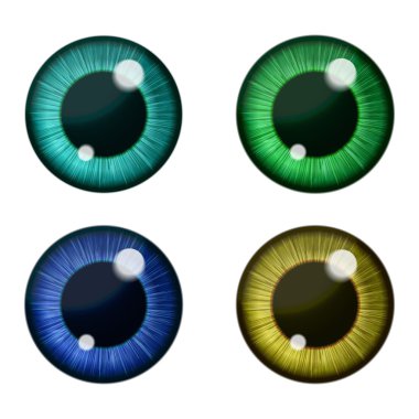 Vector eyes collection. Human pupil clipart