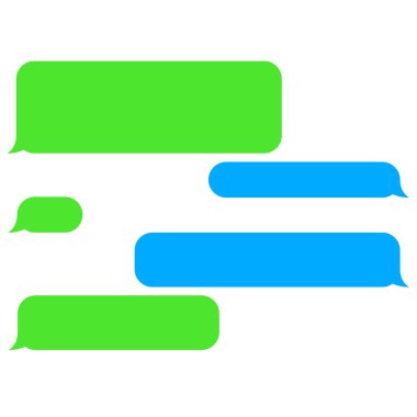 Vektör düz telefon sohbet kabarcıklar. SMS mesajları.
