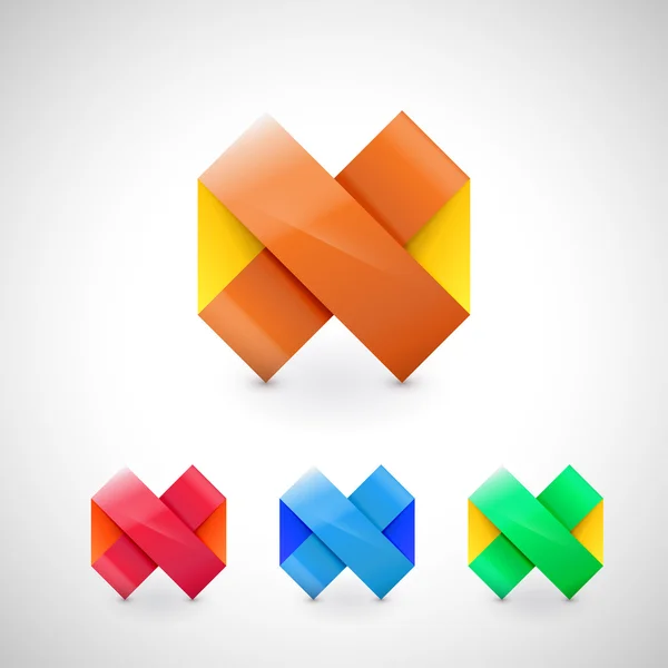 Vektor Origami Unendlichkeit Logo Symbol. — Stockvektor