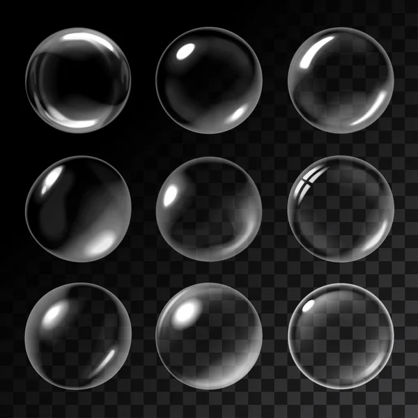 Burbujas de jabón transparentes — Archivo Imágenes Vectoriales