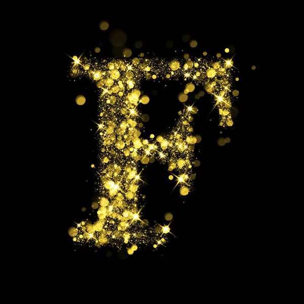 Sparkling letter F of glittering stars bokeh — 图库照片