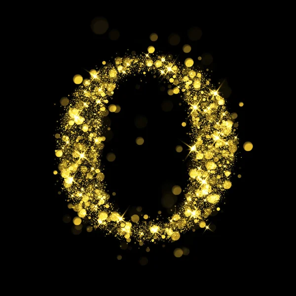 Sparkling letter O of glittering stars bokeh — Stock Fotó