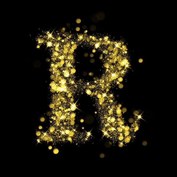 Sparkling letter R of glittering stars bokeh — Φωτογραφία Αρχείου