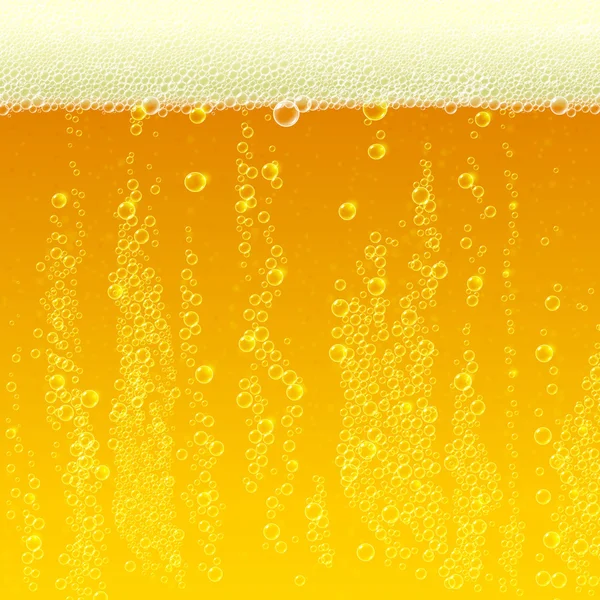 Textura de fundo de cerveja com espuma e bolhas — Vetor de Stock