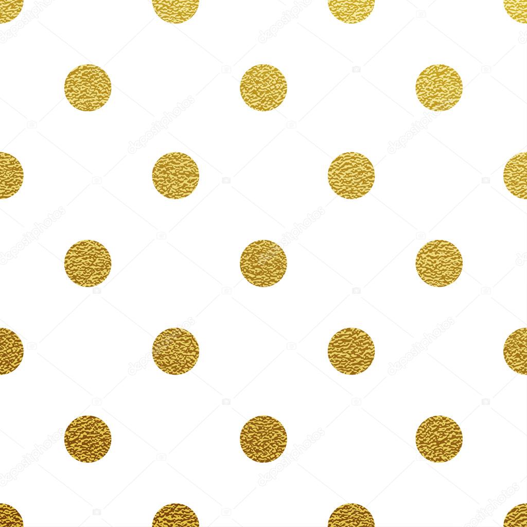 Gold glittering polka dot pattern