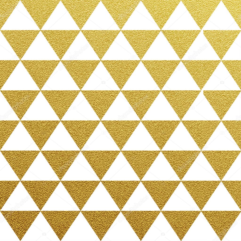 Gold glittering seamless pattern of triangles