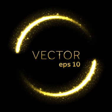 Altın ışıltılı yıldız tozu ışıklar daire