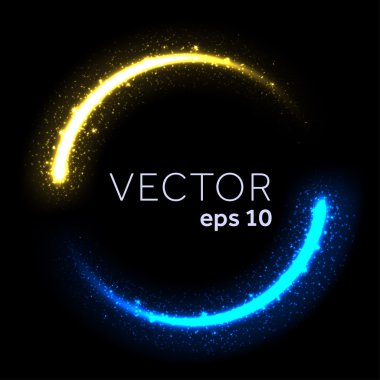 Parlak yıldız tozu ışıklar daire