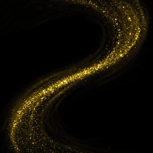 Glittering gold dust twinkling tail — Stock Photo, Image