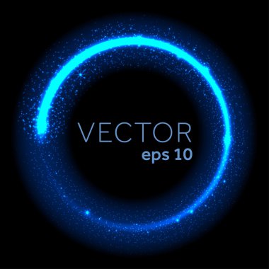 Neon mavi parlak yıldız tozu daire