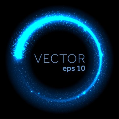 Neon mavi parlak yıldız tozu daire